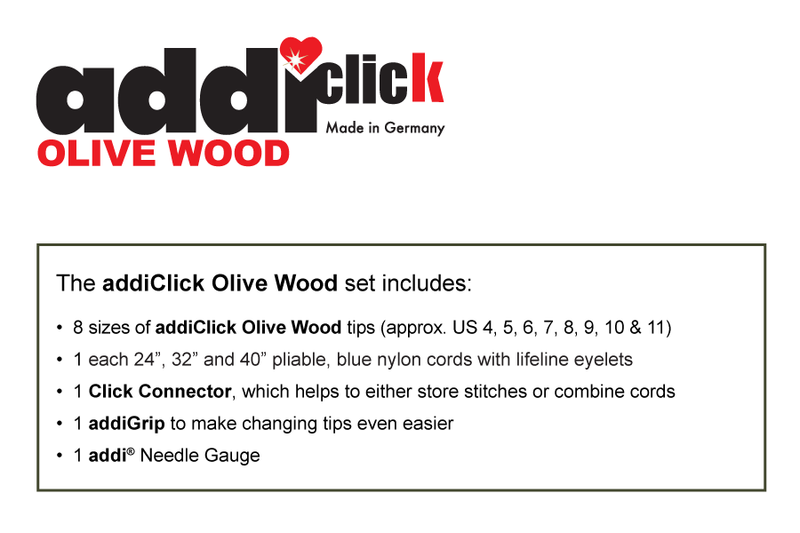 Addi Click Olive Wood Set